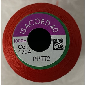 ISACORD 40 #1704 CANDY APPLE 1000m Machine Embroidery Sewing Thread