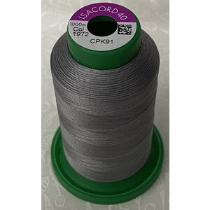 ISACORD 40 #1972 SILVERY GREY 1000m Machine Embroidery Sewing Thread