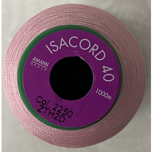 ISACORD 40 #2250 PETAL PINK 1000m Machine Embroidery Sewing Thread