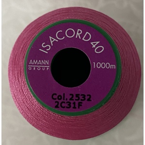 ISACORD 40 #2532 PRETTY IN PINK 1000m Machine Embroidery Sewing Thread