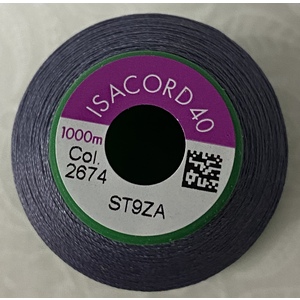 ISACORD 40 #2674 STEEL GREY 1000m Machine Embroidery Sewing Thread