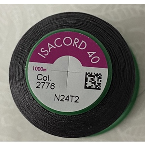 ISACORD 40 #2776 BLACK CHROME 1000m Machine Embroidery Sewing Thread