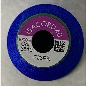 ISACORD 40 #3510 ELECTRIC BLUE 1000m Machine Embroidery Sewing Thread