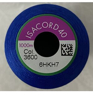 ISACORD 40 #3600 NORDIC BLUE 1000m Machine Embroidery Sewing Thread