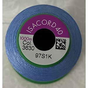 ISACORD 40 #3630 SWEET BOY BLUE 1000m Machine Embroidery Sewing Thread