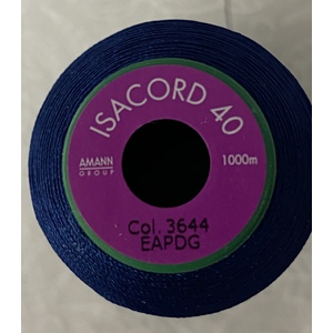 ISACORD 40 #3644 ROYAL NAVY BLUE 1000m Machine Embroidery Sewing Thread