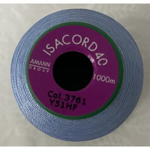ISACORD 40 #3761 WINTER SKY BLUE 1000m Machine Embroidery Sewing Thread