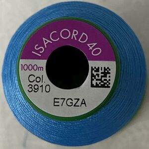 ISACORD 40 #3910 CRYSTAL BLUE 1000m Machine Embroidery Sewing Thread