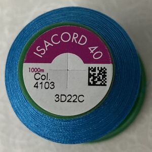 ISACORD 40 #4103 CALIFORNIA BLUE 1000m Machine Embroidery Sewing Thread