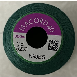 ISACORD 40 #5233 FIELD GREEN 1000m Machine Embroidery Sewing Thread