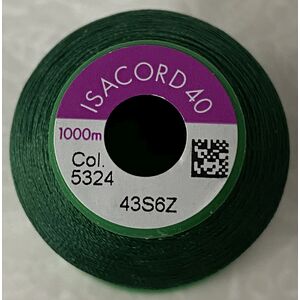 ISACORD 40 #5324 BRIGHT GREEN 1000m Machine Embroidery Sewing Thread