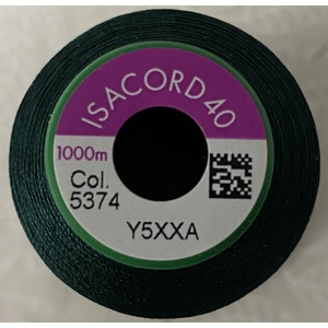 ISACORD 40 #5374 FOREST GREEN 1000m Machine Embroidery Sewing Thread