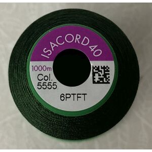 ISACORD 40 #5555 DEEP GREEN 1000m Machine Embroidery Sewing Thread