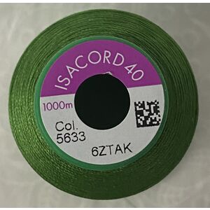 ISACORD 40 #5633 LIME GREEN 1000m Machine Embroidery Sewing Thread