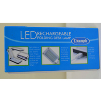WHITE Triumph Rechargeable Folding Desk Lamp Table, Craft, Sewing, Hobby LED USB