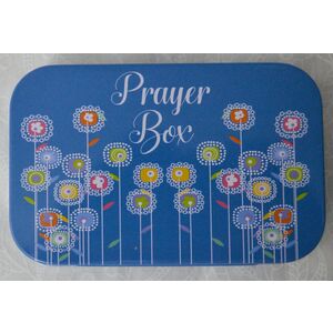 Flowers Tin Prayer Box, 98 x 60mm, With Mini Pencil & Note Pad