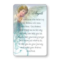 ANGELS Laminated Prayer Card, 54 x 82mm