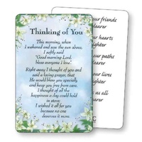 THINKING OF YOU Laminated Prayer Card, 54 x 82mm