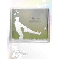 Silver Silhouette Plaque, My Dad, 150 x 150mm, Stand or Hang, Mirrored Giftware
