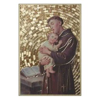 Saint Anthony, Gold Foiled Embossed Wood Plaque, Crafted In Italy, Beautiful Item