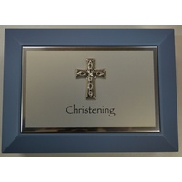 Christening Memories Box, Blue, 180 x 130 x 50mm, Great Gift Idea