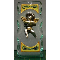 Crystal & Sterling Silver Angel Plaque, 100 x 50mm, Certificate of Guarantee