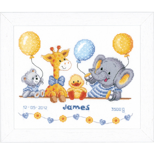 Vervaco BABY SHOWER II Birth Record Counted Cross Stitch Kit PN-0143720