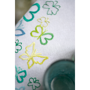 Vervaco BUTTERFLIES IN GREEN TONES Table Runner Kit 80 x 80cm, PN-0148473