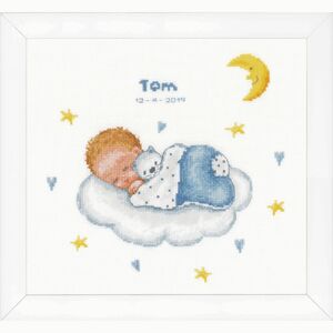 Vervaco SLEEPING BABY ON CLOUD BIRTH RECORD Counted Cross Stitch Kit PN-0179219