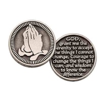 SERENITY Pocket Token With Message / Prayer 31mm Diameter Metal