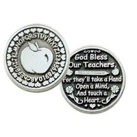 TEACHERS BLESSING... Pocket Token With Message 31mm Diameter Metal