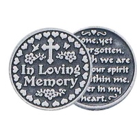 IN LOVING MEMORY.. Pocket Token With Message / Prayer 31mm Diameter Metal