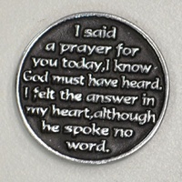I SAID A PRAYER... Pocket Token With Message / Prayer 31mm Diameter Metal