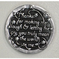 FRIENDS FOREVER... Pocket Token With Message / Prayer 31mm Diameter Metal