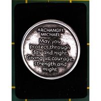 Companion Coin, ARCHANGEL MICHAEL, With Message, Prayer / Reading, 34mm Diameter