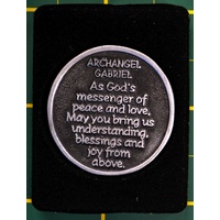 COMPANION COIN, ARCHANGEL GABRIEL, With Message, Prayer or Reading, 34mm Diameter, Metal