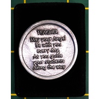COMPANION COIN, TEACHER ANGEL, Message, Prayer or Reading, 34mm Diameter, Metal