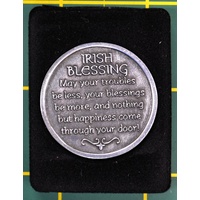 COMPANION COIN, IRISH BLESSING, Pocket Token, Message, Prayer Reading, 34mm Diameter, Metal