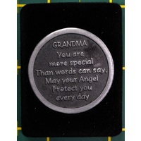 COMPANION COIN, GRANDMA ANGEL, With Message, Prayer or Reading, 34mm Diameter, Metal