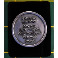 COMPANION COIN, ANGEL OF COMFORT, With Message, Prayer or Reading, 34mm Diameter, Metal