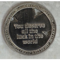 Open Lucky Coin, GOOD LUCK, 35mm Diameter, Zinc Alloy