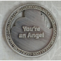Open Lucky Coin, I LOVE YOU ANGEL, 35mm Diameter, Zinc Alloy