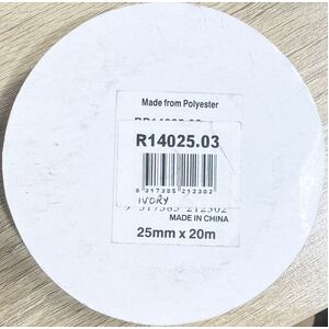 Celebrate IVORY 25mm x 20m Polyester Ribbon for Wrapping, Craft, Parties Etc