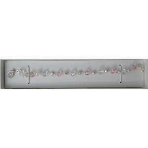 Glass Bead First Holy Communion Rosary Bracelet, Miraculous Medal