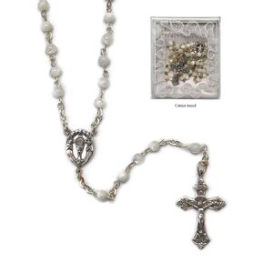 Mother Of Pearl Communion Rosary Bead Size 5mm, Boxed "My First Holy Communion"