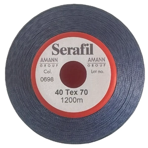 Serafil No.40, Colour 0698 DENIM, Polyester Multifilament Thread 1200m