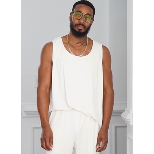 Men’s Robe, Knit Tank Top, Trousers & Shorts by Norris Danta Ford, Sz S-XXL Simplicity Sewing Pattern 9931A