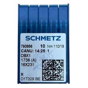 Schmetz Industrial Needles pack of 10 Size 110/18, 16x231, DBX1, 287WH, 1738A