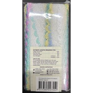 Semco MULTI Colour Iridescent Feather Edge Eyelet Lace, 37mm x 15m