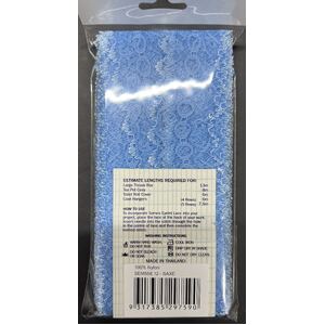 Semco SAXE BLUE Feather Edge Eyelet Lace, 37mm x 15m